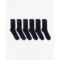 MEIAS LACOSTE CANO ALTO PRETO - SIXPACK MEIAS LACOSTE CANO ALTO PRETO - SIXPACK