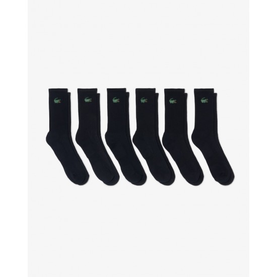 MEIAS LACOSTE CANO ALTO PRETO - SIXPACK MEIAS LACOSTE CANO ALTO PRETO - SIXPACK